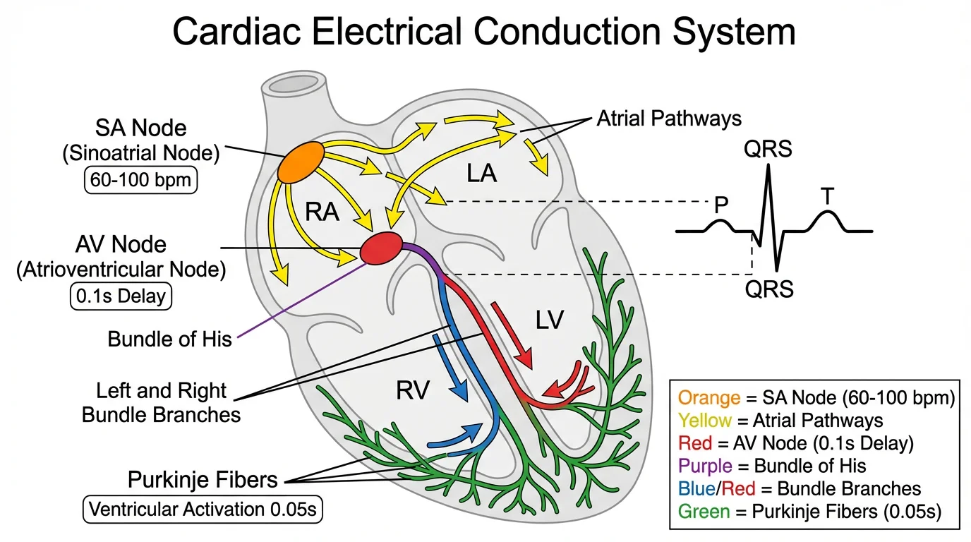 Cardiac conduction system diagram