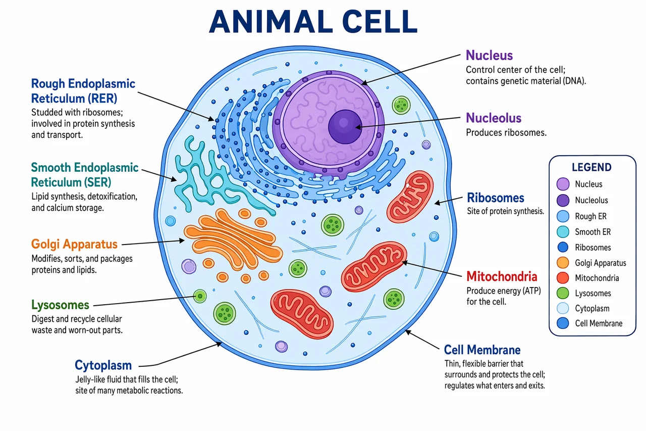 Animal Cell, Labeled — generated with ConceptViz