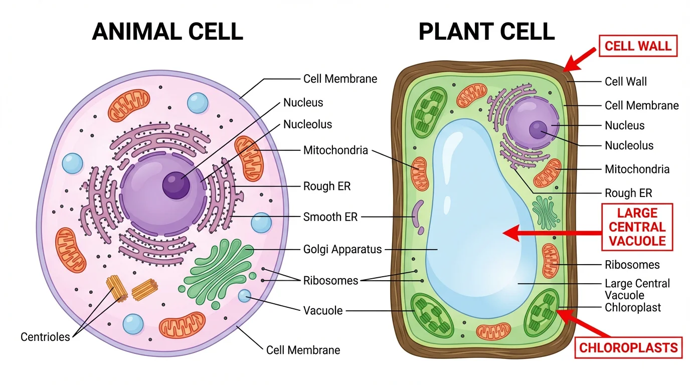 Animal Cell vs Plant Cell Comparison
