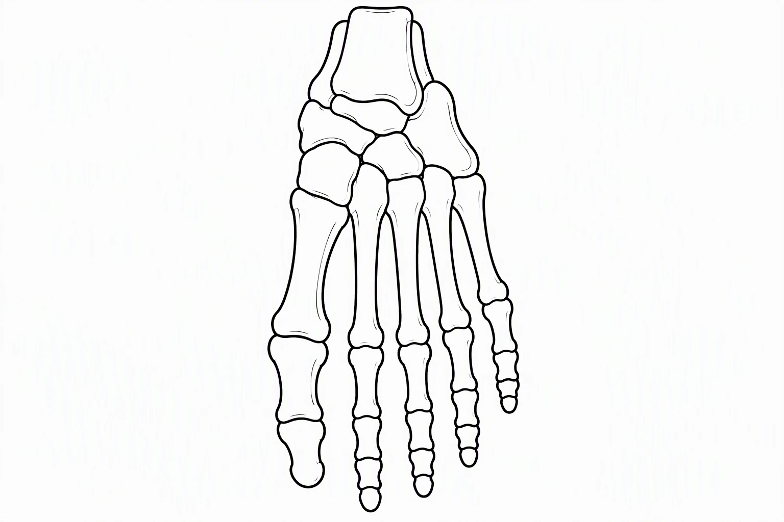 Black-and-white outline dorsal foot coloring page with no text