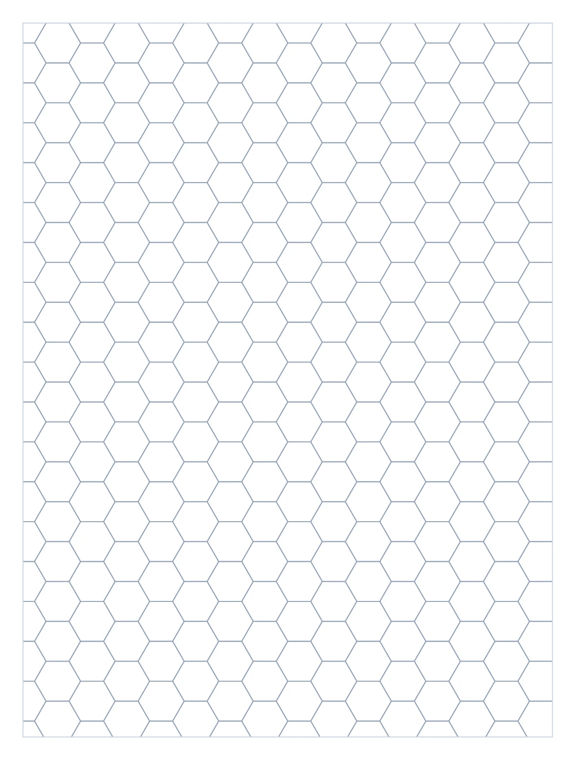 Hexagonal graph paper with tiled hexagons