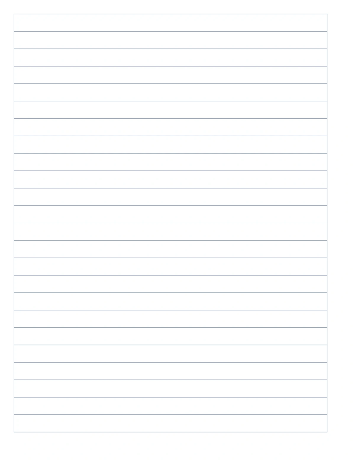 Lined paper with evenly spaced horizontal ruled lines