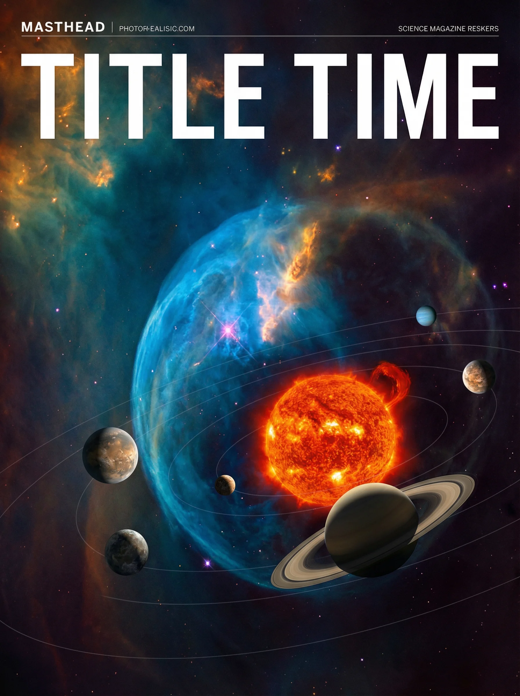 Scientific journal cover in Science style featuring space and astronomy theme.