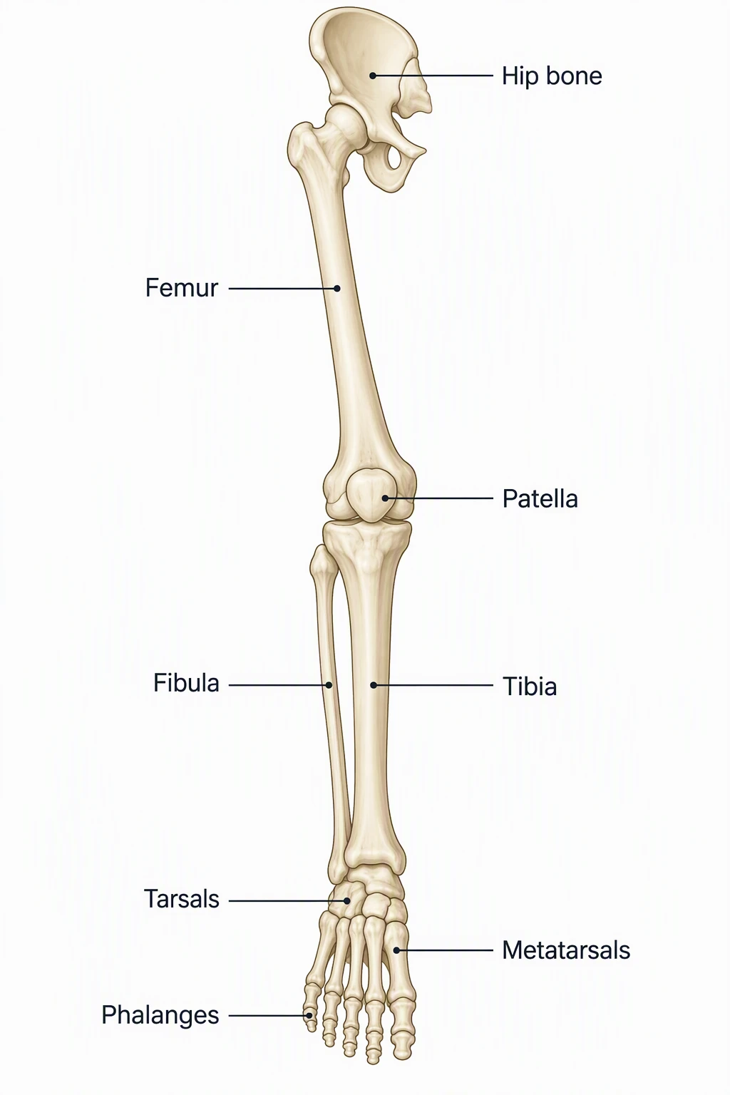 Bones of the Leg Diagram