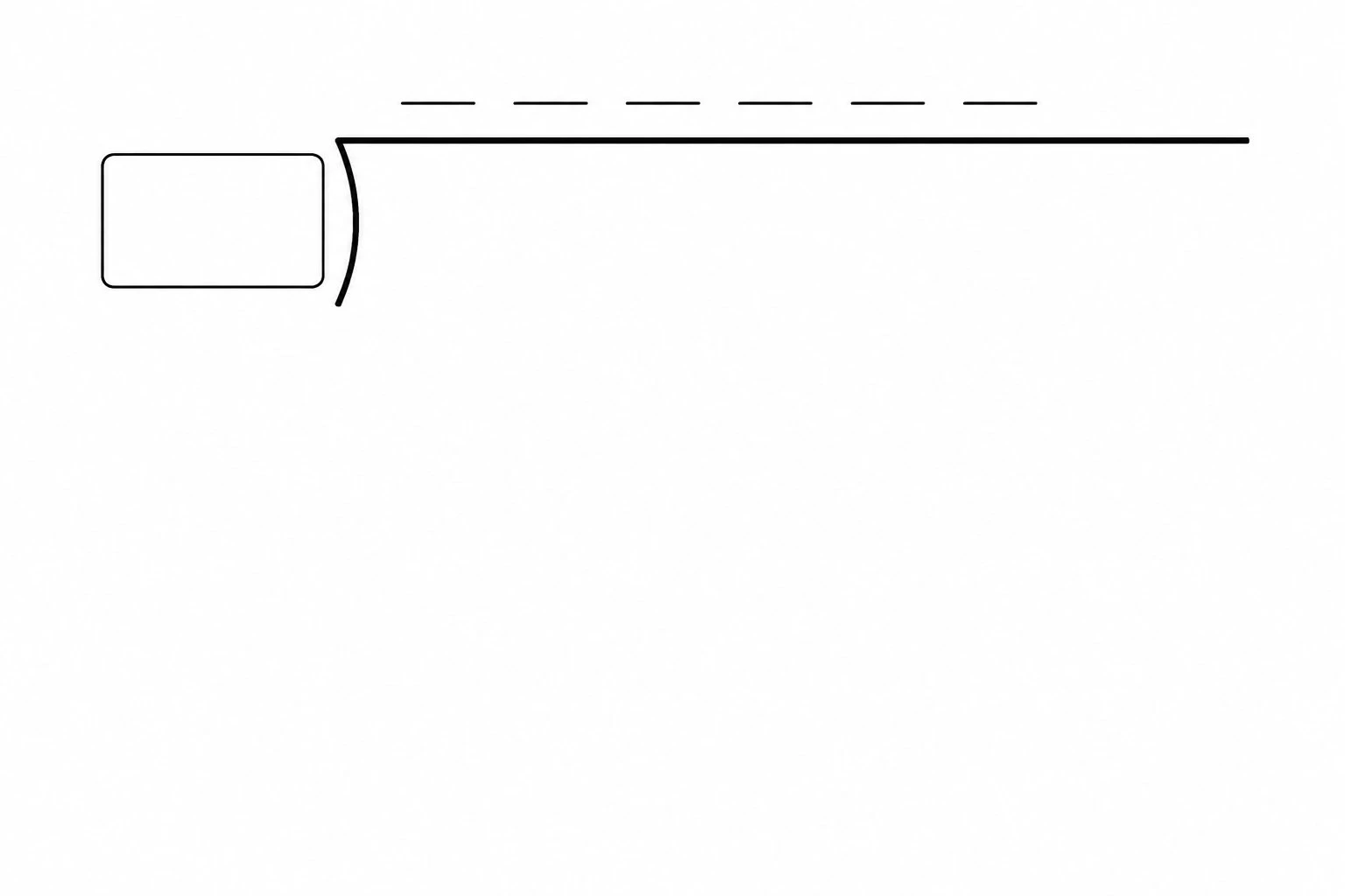 Blank long division bracket with a divisor and dividend and empty working space