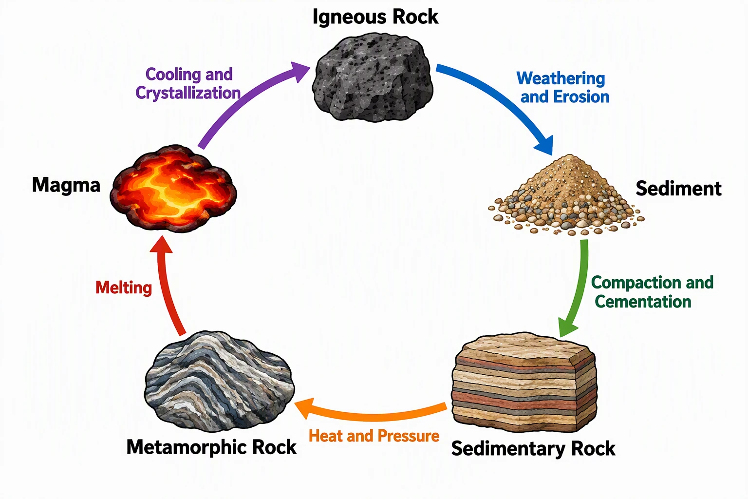 Rock Cycle Diagram Generator