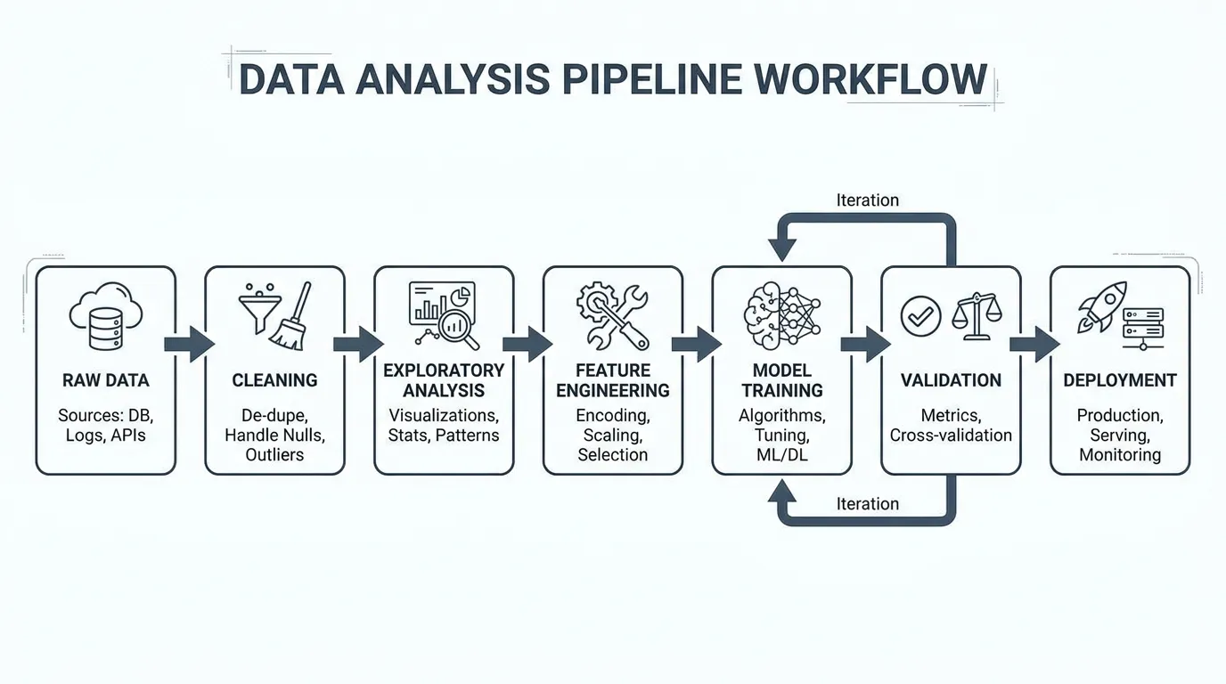 Diagramme de workflow d'un pipeline d'analyse de donnees