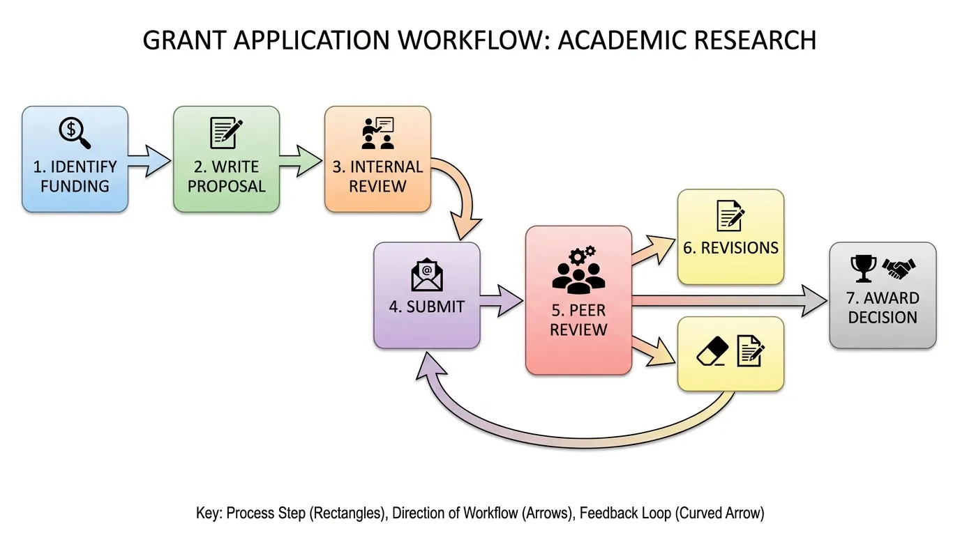 Diagramme de workflow d'un processus de demande de subvention