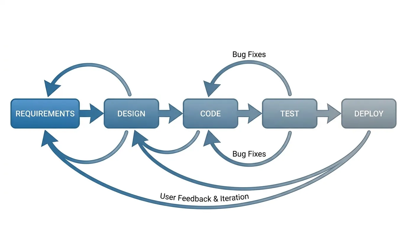 Diagramme de workflow du cycle de vie du developpement logiciel